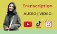 transcribe audio and video for podcast, youtube, and reels