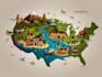 draw custom travel illustrated vector map design
