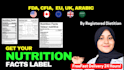 design or redesign fda,eu,cfia,fsanz and arabic nutrition facts label