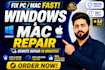 fix windows PC, laptop, macbook and computer repair remotely