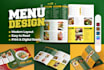 design amazing editable food menu restaurant bi fold, tri fold