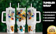 design awesome sublimation wrap designs for tumblers with 2d, 3d illustration