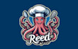 design outstanding reed octopus mascot logo with new concept