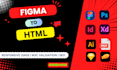 convert figma to html, figma to react with tailwind css responsive