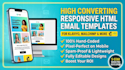 design a responsive HTML email template for klaviyo, mailchimp, shopify, beehiiv