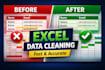 excel data analysis,cleaning,formatting,pivot table creation