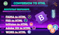 be your web designer and convert figma xd PSD to bootstrap responsive website