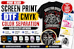 create screen print and dtf artwork with cmyk separation