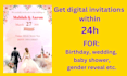make custom bday, wedding, babyshower, gender reveal invites