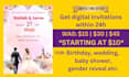 make custom bday, wedding, babyshower, gender reveal invites
