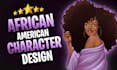 do custom african american character design and logo