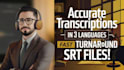precise transcriptions video audio and srt subtitles in english, russian, hebrew