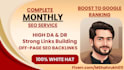 provide monthly off page SEO service with high da backlinks