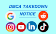 send dmca takedown tiktok,reddit,ig,yt,fb,google,x under dmca
