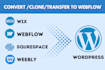 migrate webflow, wix, squarespace, weebly to wordpress without losing SEO