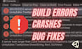 fix bugs, crashes and build errors in unity