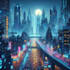 draw cyberpunk sci fi futuristic city art