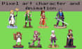 create 2d pixel art character animation sprite sheet pixel game art