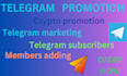 crypto telegram promotion, twitter, x promotion, subscribers, referral, invite