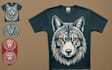 create animal linocut tshirt design for brands