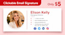 design a responsive clickable HTML email signature for gmail and outlook