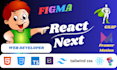 convert figma to react js, next js with tailwind css, gsap and framer motion