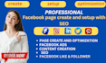 do professional facebook page create and setup with cover design