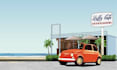 create a retro japanese city pop illustration