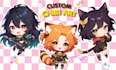draw cute chibi character art, character for pfp fanart, sticker, kawaii