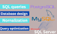 do database design, sql query, oracle database, mysql, sql server, sql database