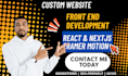 do frontend development in react html css js with framer animations website