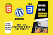 fix, edit, redesign html, wordpress, shopify website, custom code