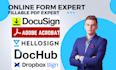 setup fillable pdf on adobe acrobat docusign dropbox sign docuhub hellosign