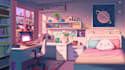 draw background art illustration for vtuber stream visual novel in anime style