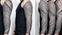 create sleeve tattoo design in geometric style