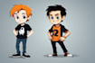draw a vector 2d character, cartoon character