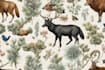 draw an animal and botanical illustration