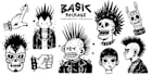 draw or branding simple punk illustration and design