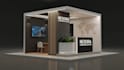 create premium expo stand 3d renders for presentations