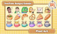 design youtube badges or emojis in cute pixel style