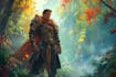 create fantasy character illustration, portrait, scene, splash art