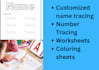 do customized tracing and worksheet for your child