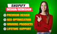design, redesign shopify dropshipping store, shopify store, shopify website