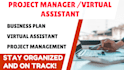 be your project planner project management virtual assistant business plan