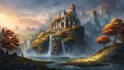 draw fantasy background and landscape