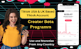create usa tiktok account, tiktok ads manager with creativity beta of program