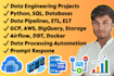do data engineering projects, databases, extraction, etl