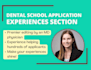 edit your dental school experiences section