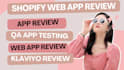 do shopify app review web review QA app testing with text analyze
