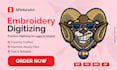 manually embroidery digitize your designs into dst, pes, jef, exp